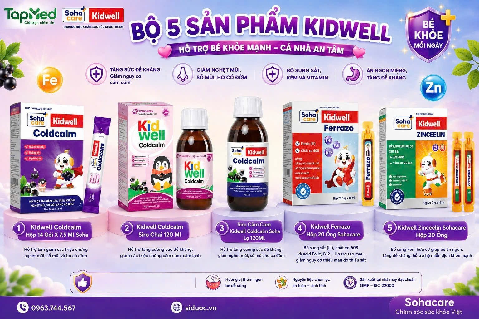 🌿 BỘ SẢN PHẨM KIDWELL – ĐỒNG HÀNH CHĂM SÓC SỨC KHỎE TRẺ NHỎ 🌿