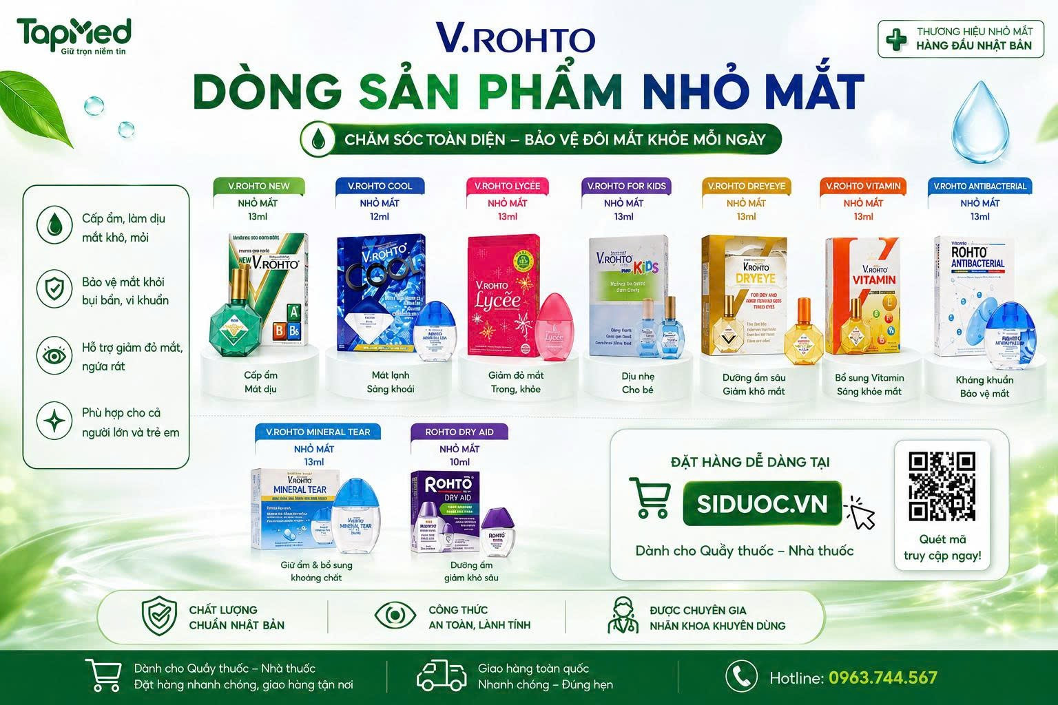 👁️ V. ROHTO – DÒNG SẢN PHẨM NHỎ MẮT NHẬT BẢN